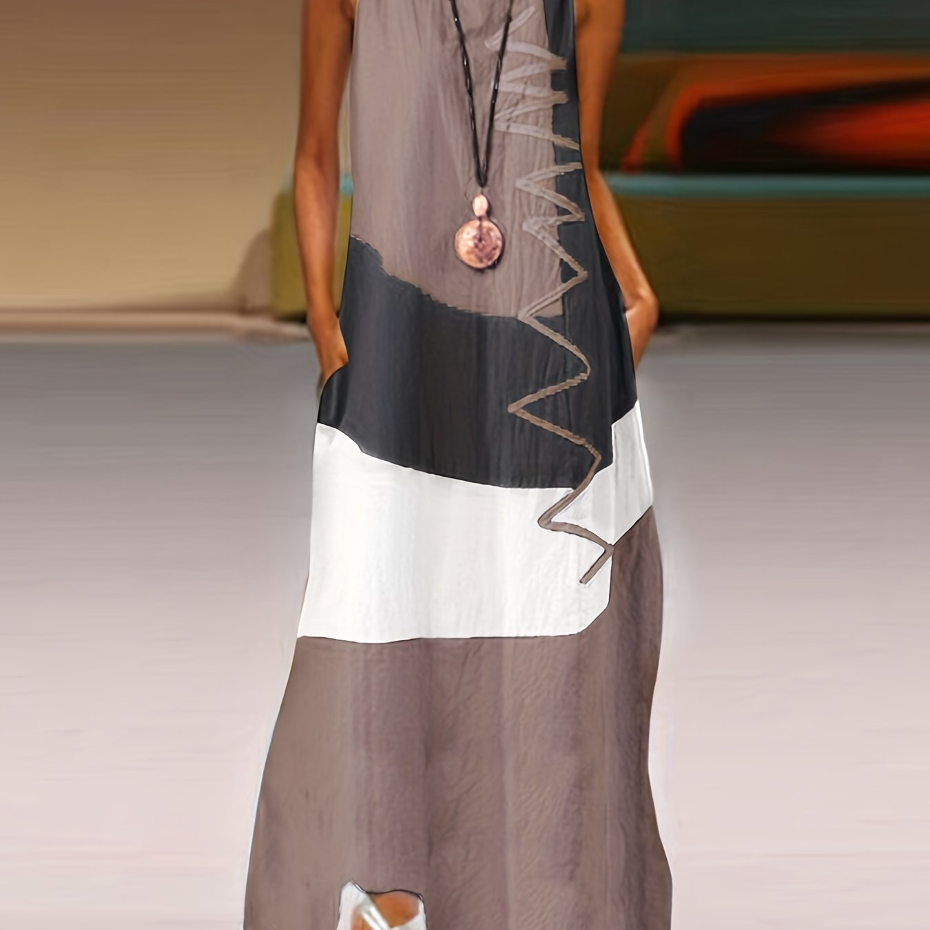 「lovevop」Sleeveless Maxi Tank Dress, Casual Every Day Dress, Women's Clothing