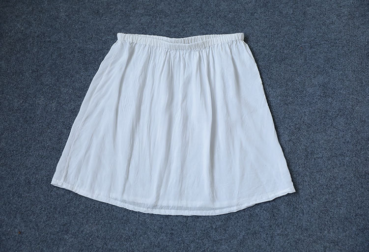 spring and summer elastic waist pendulum turmeric double crepe skirt