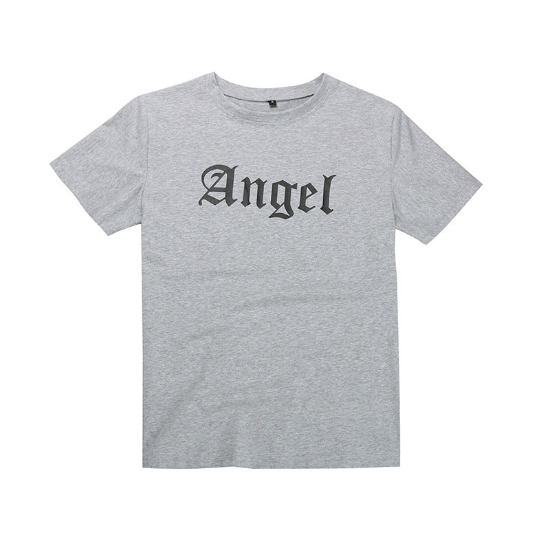 LOVEVOP New Popular trade 2025 women's clothing crew neck letter print white t-shirt short sleeve 2025n casual summer top