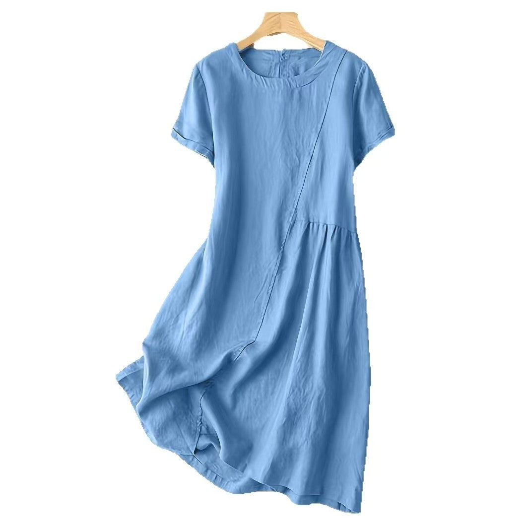 Short Sleeved Cotton Loose Dress