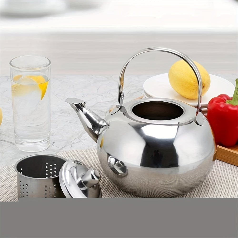 1pc, Premium Stainless Steel Water Kettle - Durable Thickened Design, Extra-Large Capacity for Multiple Servings, Rapid Boiling Function - Perfect for Outdoor Adventures, Camping, and Picnic