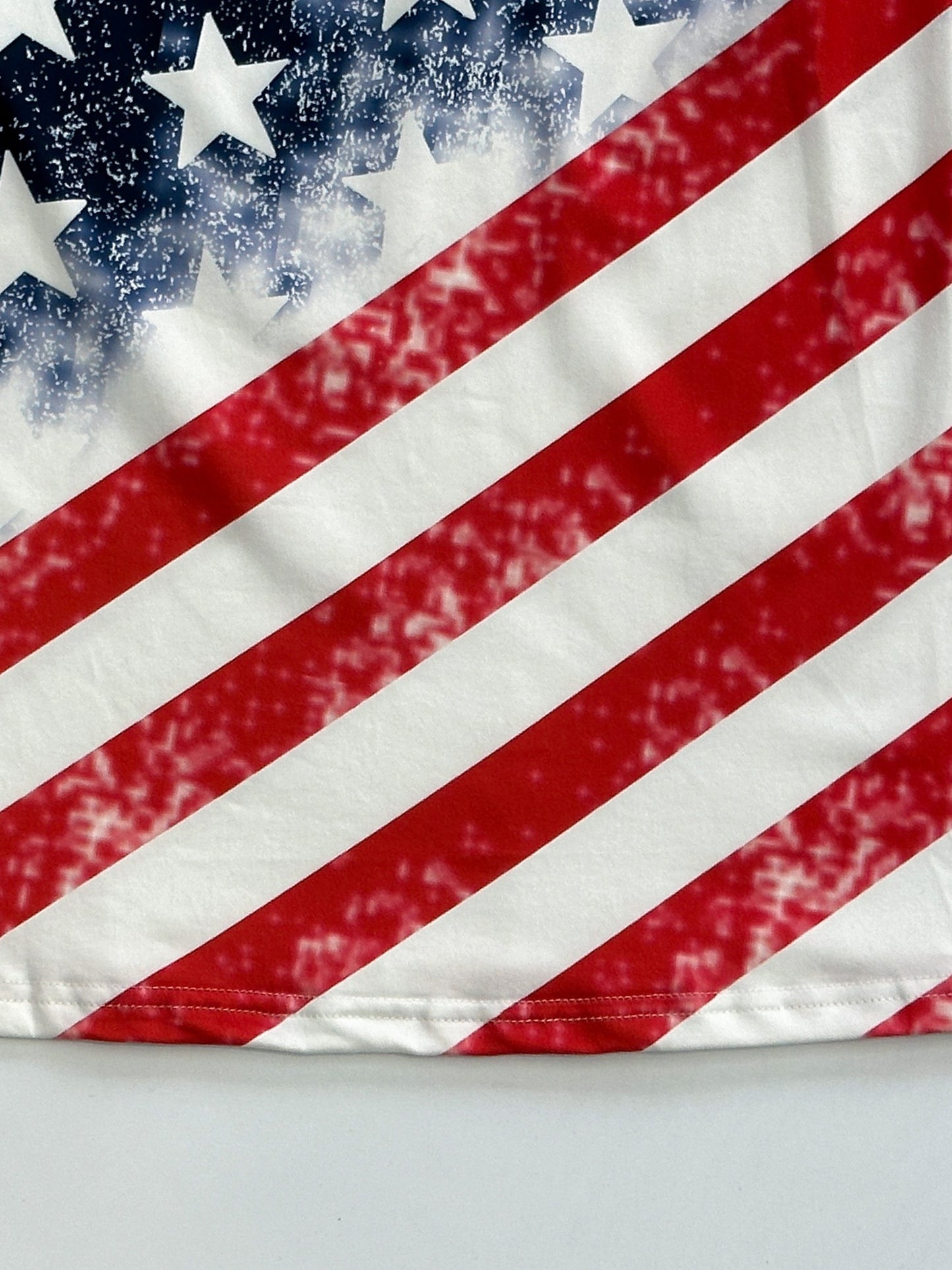 「lovevop」Cold Shoulder Flag Print T-Shirt, Casual Crew Neck Short Sleeve T-Shirt For Spring & Summer, Women's Clothing