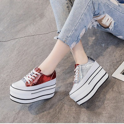 lovevop Single Shoes Women's Fashion Double Purpose White Shoes Platform Spring Thick Bottom Breathable Women Casual Shoes