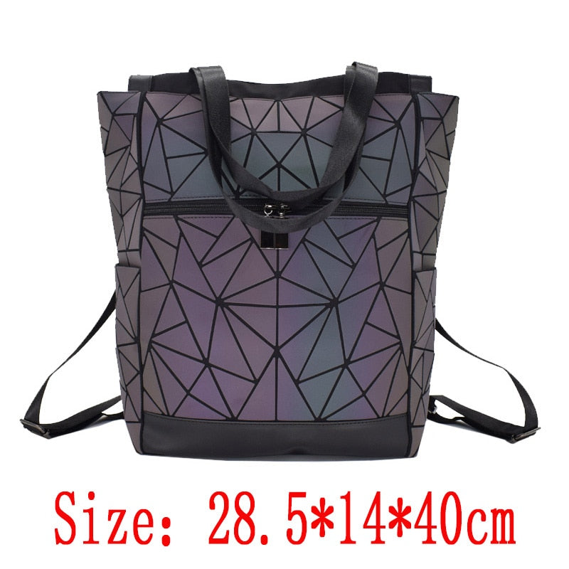 Back to college Women Backpack Bags Designer Geometric Luminous Backpacks Female School Bags For Girls Student Rucksack Shoulder Backpack