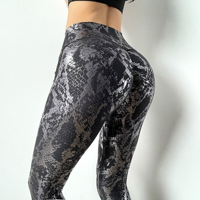 Women's Seamless Sexy Fitness Fashion Snake Print Leggings Yoga Pants