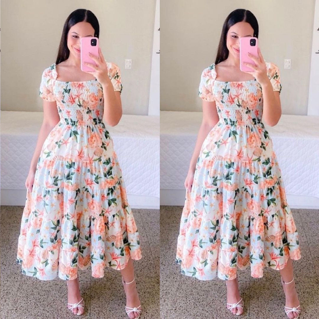 2025 New spring and summer new New 2025 dresses literary fresh printing fashion women's clothing