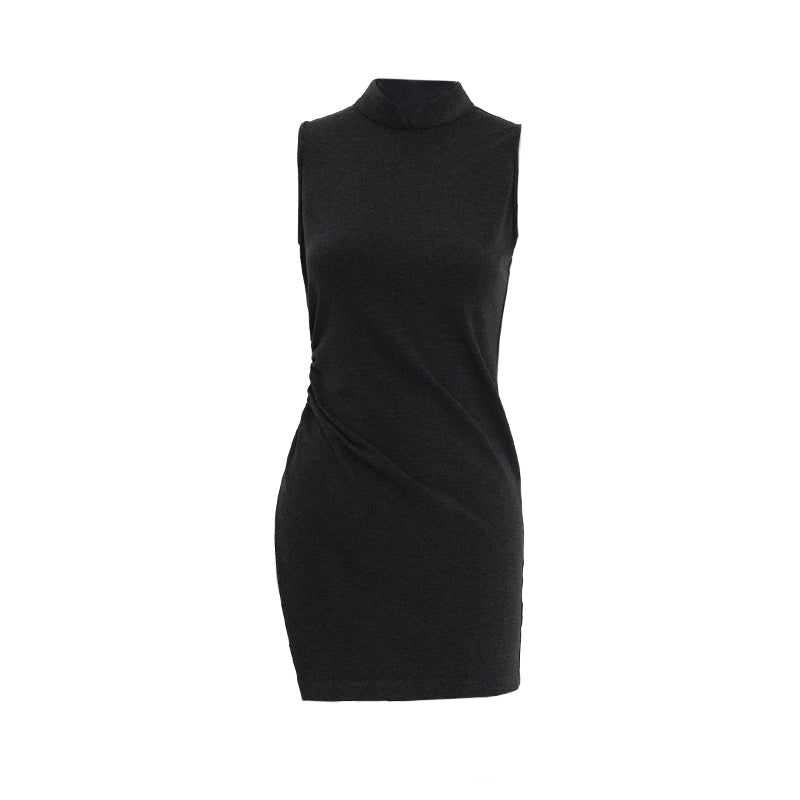 APOZi collection untitled landscape series, new Chinese style T-shirt knitted cheongsam thin top women