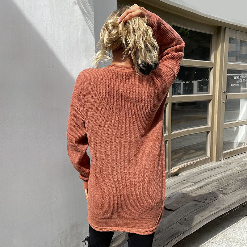 LOVEVOP New popular autumn and winter 2025 Popular trade knitting twist design sense casual knitting sweater cardigan jacket