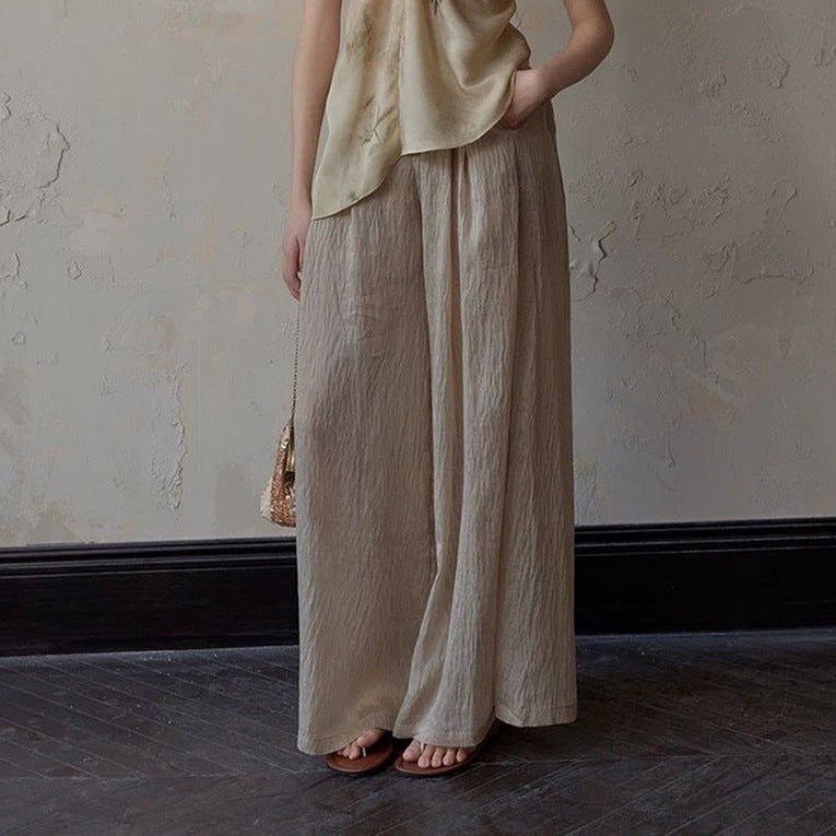 2025 spring and summer new Chinese ink flower sexy temperament suspender vest lazy simple wind sunscreen casual pants women