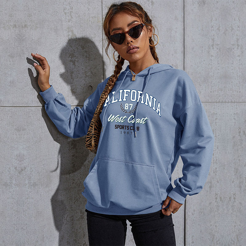 LOVEVOP popular new autumn and winter leisure sports hoodie Middle East New Popular trade women's clothing letter printing hooded sweater wholesale