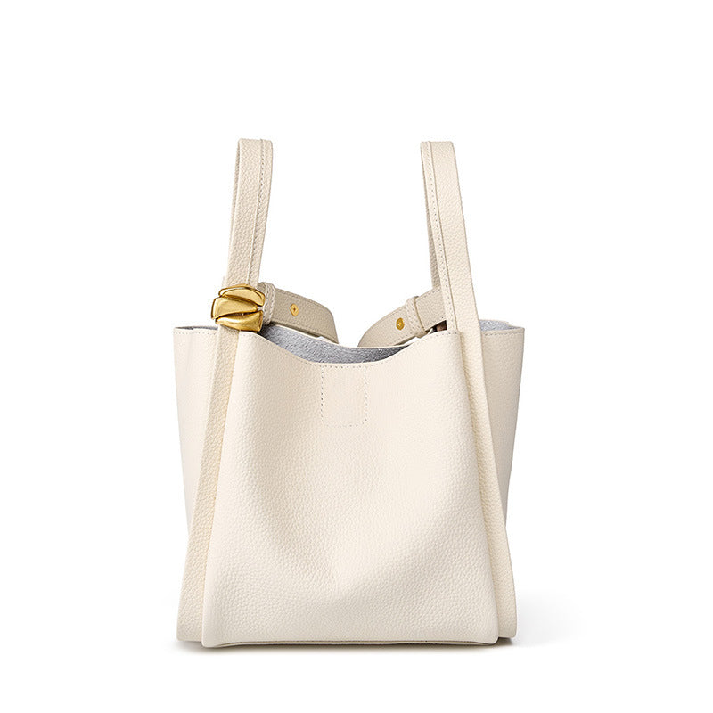 Bag popular new bag women's bag bucket bag summer shoulder bag 2023 leather portable vegetable basket bag