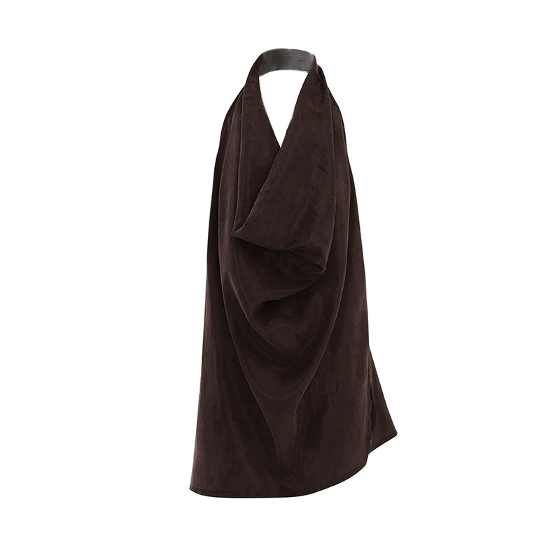 APOZi collection untitled landscape series new Chinese silk neck vest sleeveless shoulder-leaking top women