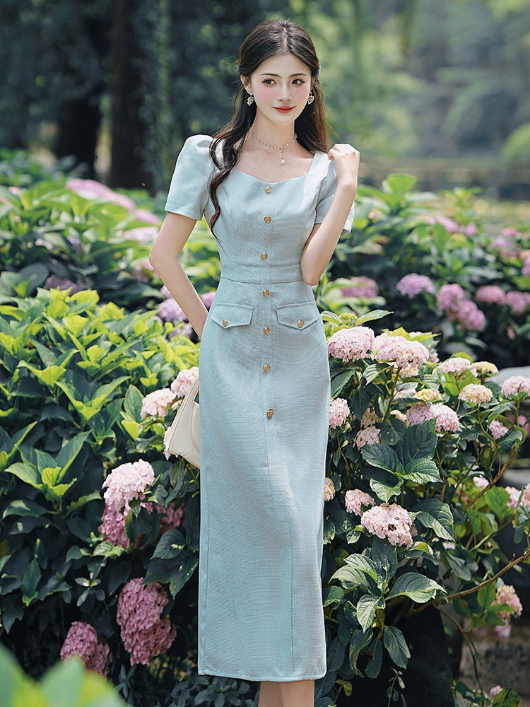 small fragrant skirt summer women's 2025 new hip skirt exquisite light and mature style temperament waist pinch waist dress