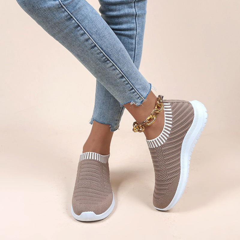 Back to school lovevop Women Flats Loafer New Slip-On Knit Sock Shoes Woman Sneakers Comfort Breathable Mesh Women Sneakers Zapatos Para Mujer