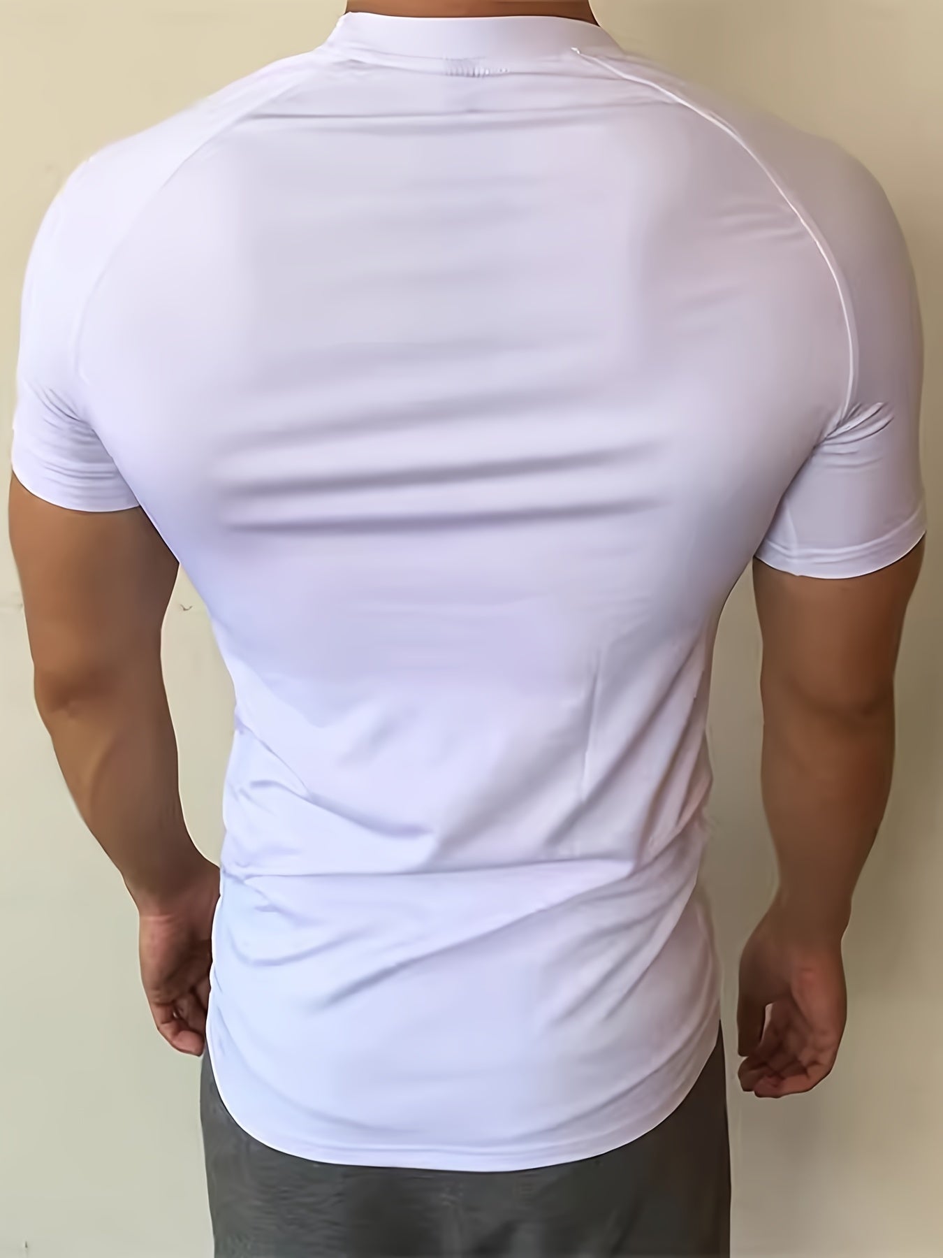 Buy 1 Get 1 Free, total of 2 pcs Mens High-Performance Compression Crew Neck T-Shirts - Moisture-Wicking, Quick-Drying, Breathable, and Ultra-Stretchy for Fitness Training, Sports, and Outdoor Activities - Perfect for Spring, Summer, and Fall Seasons