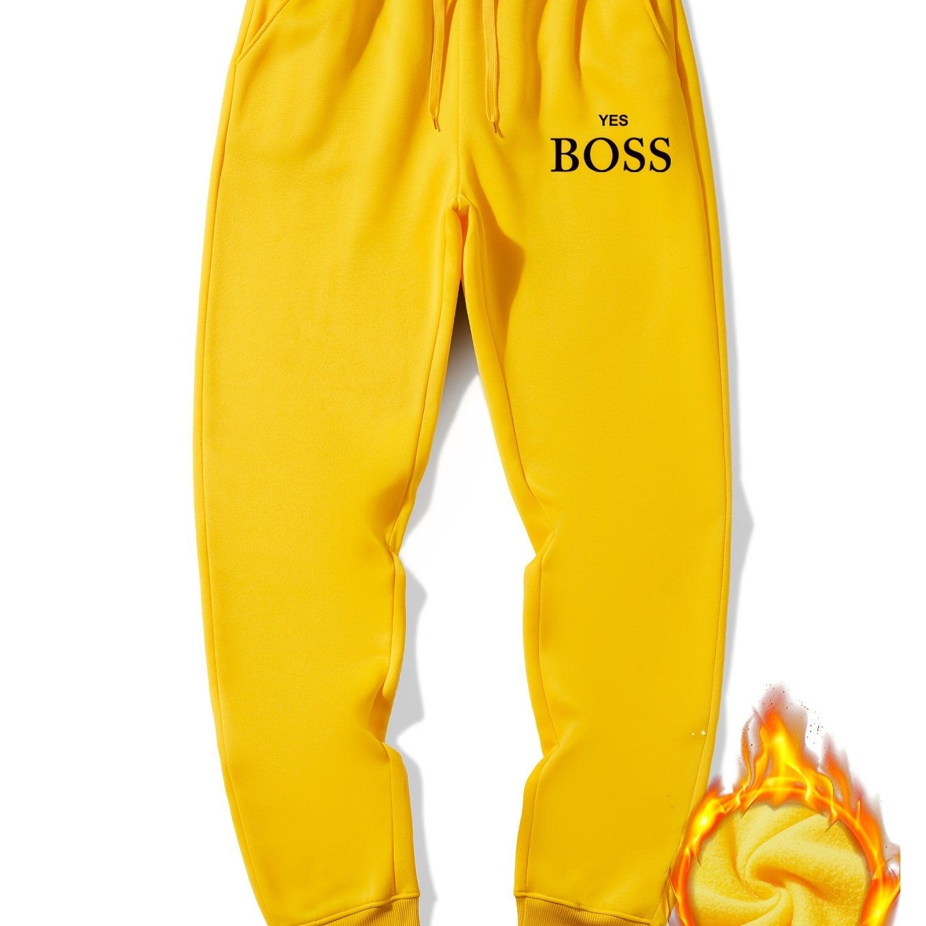 「lovevop」Men's Casual Sherpa Fleece Drawstring Active Sweatpants With "Yes, Boss" Best Sellers