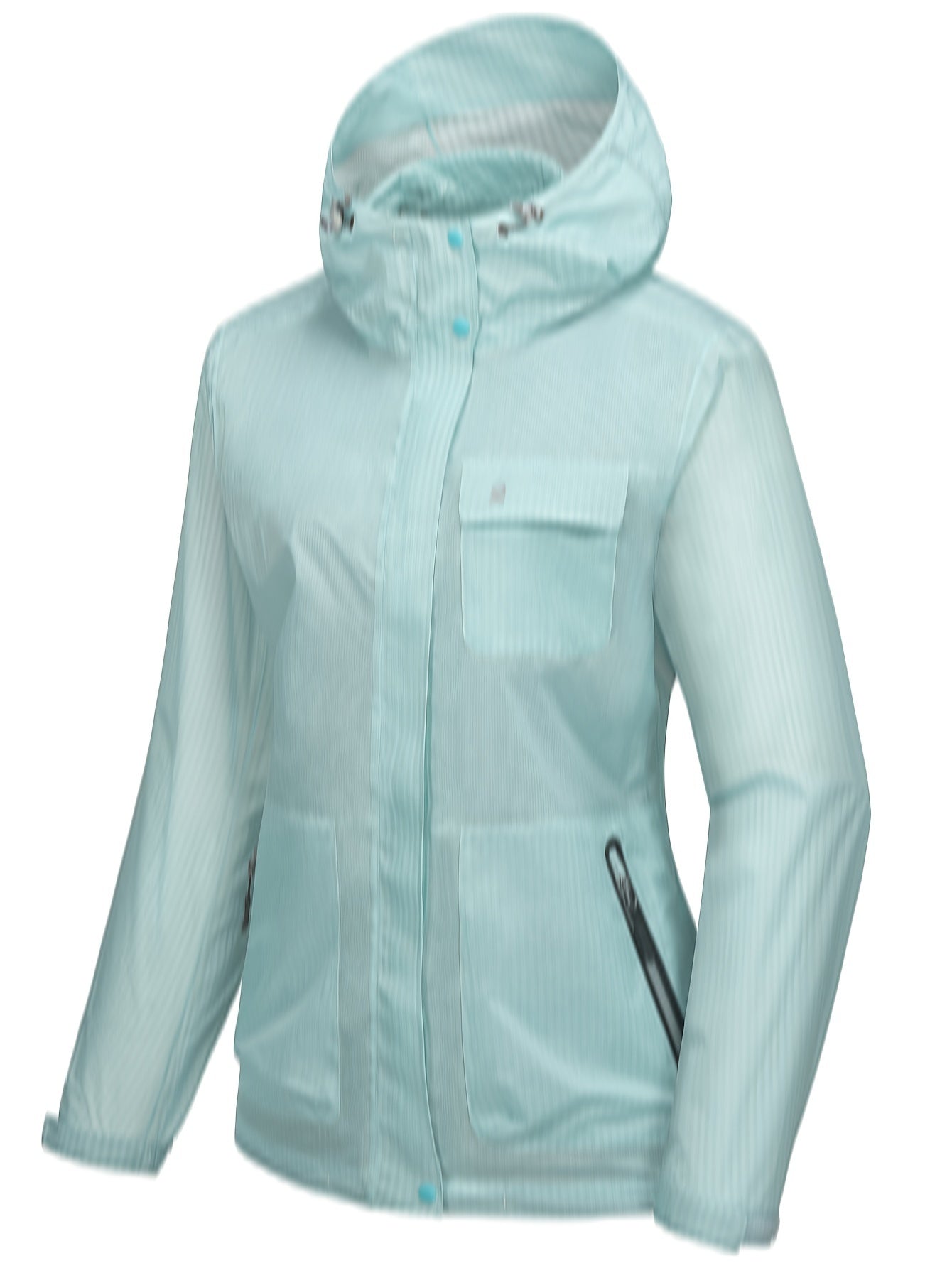 Women's Lightweight Hooded Jacket, Long Sleeve Thermal Sports Coat With Zippered Pocket, Windproof & Waterproof Outdoor Rain Jacket