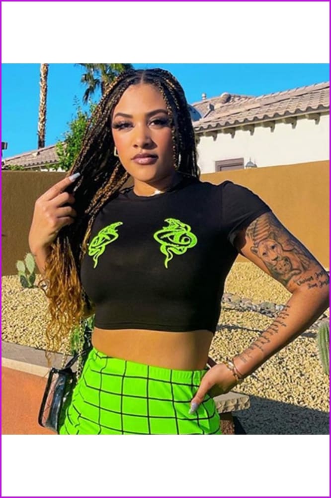 lovevop Fashion Casual Short Sleeve Cropped Tops T-shirts FW4948