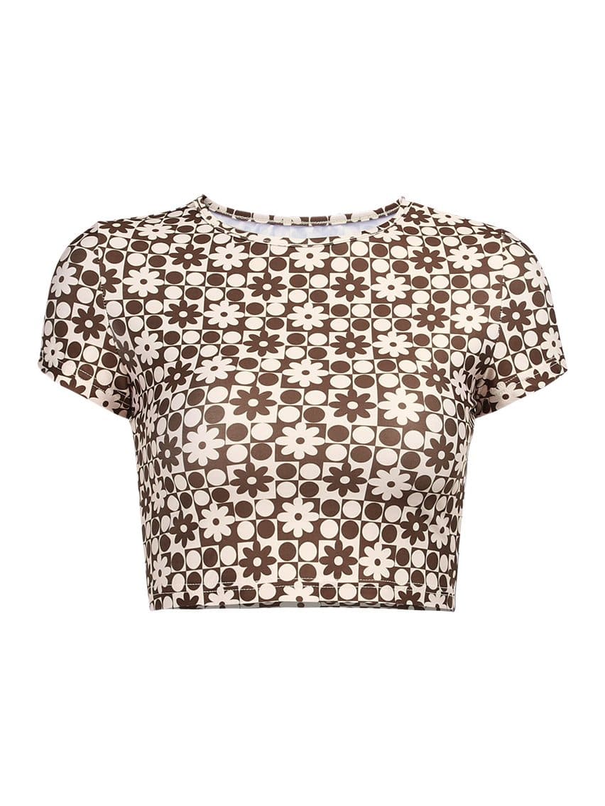 lovevop Cute Printing Fashion Casual Cropped T-Shirt For Women