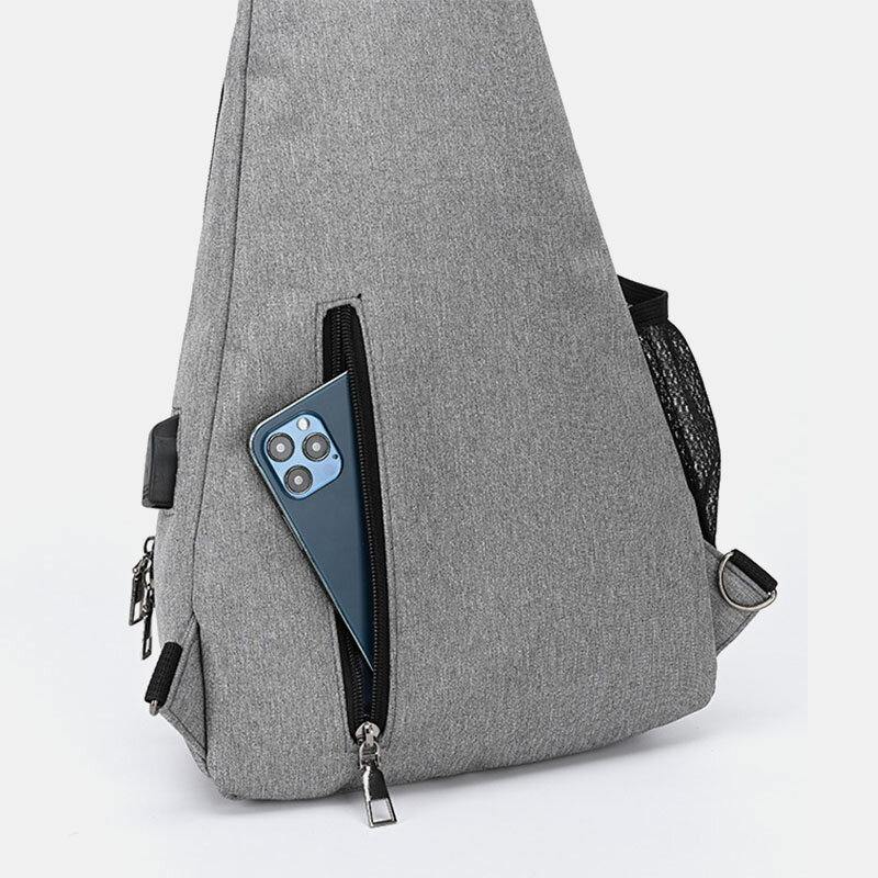 lovevop Men Multifunction Waterproof USB Chargeable Headphone Hole Chest Bags Backpack Shoulder Bag Crossbody Bags