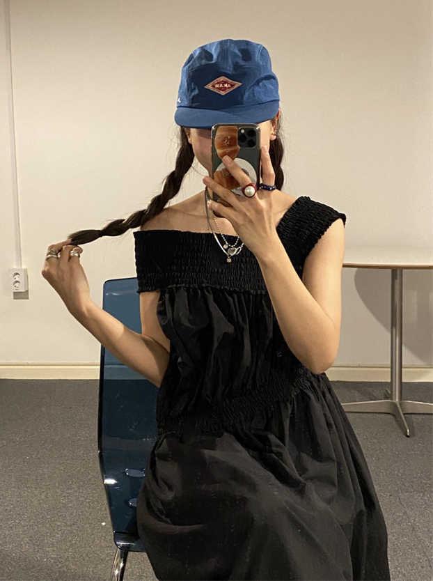 lovevop Irregular Stretch Drop-Shoulder Dress