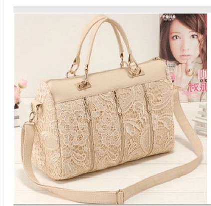 lovevop New Korean version of the thickening Princess lace bag lady temperament bag fashion three zipper hand shoulder wave tide handbag