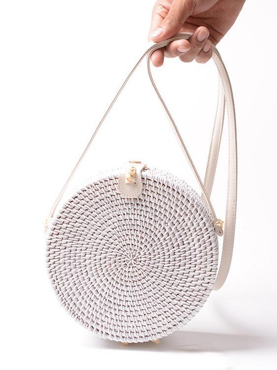 lovevop Rattan Bohemia Round Little Bag