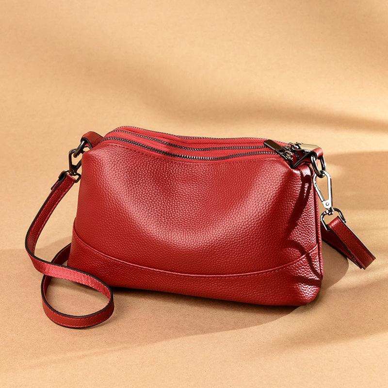 lovevop Cowhide New Middle-aged Women Summer New Shoulder Diagonal Bag