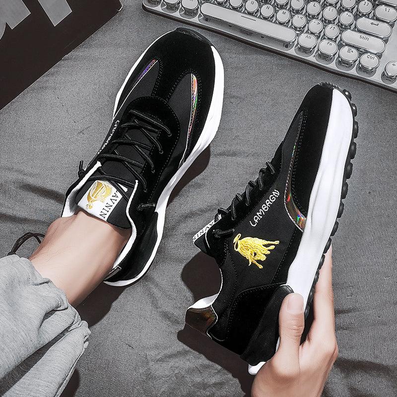 lovevop Breathable Cloth Surface Thick Bottom Casual Color Matching Trendy Men's Shoes