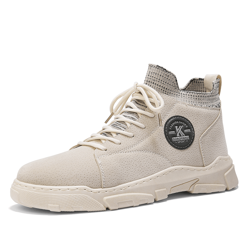 lovevop Men Comfy Non Slip Lace-Up Tooling Sock Boots