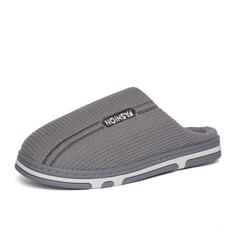 lovevop Men Cotton Cloth Non Slip Warm Soft Home Slippers