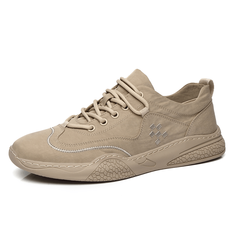 lovevop Men Canvas Breathable Comfy Soft Bottom Lace up Driving Casual Court Shoes