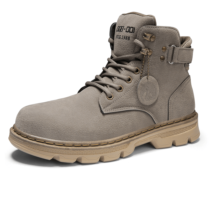 lovevop Men Classic Comfy round Toe Non Sip Outdoor Tooling Boots