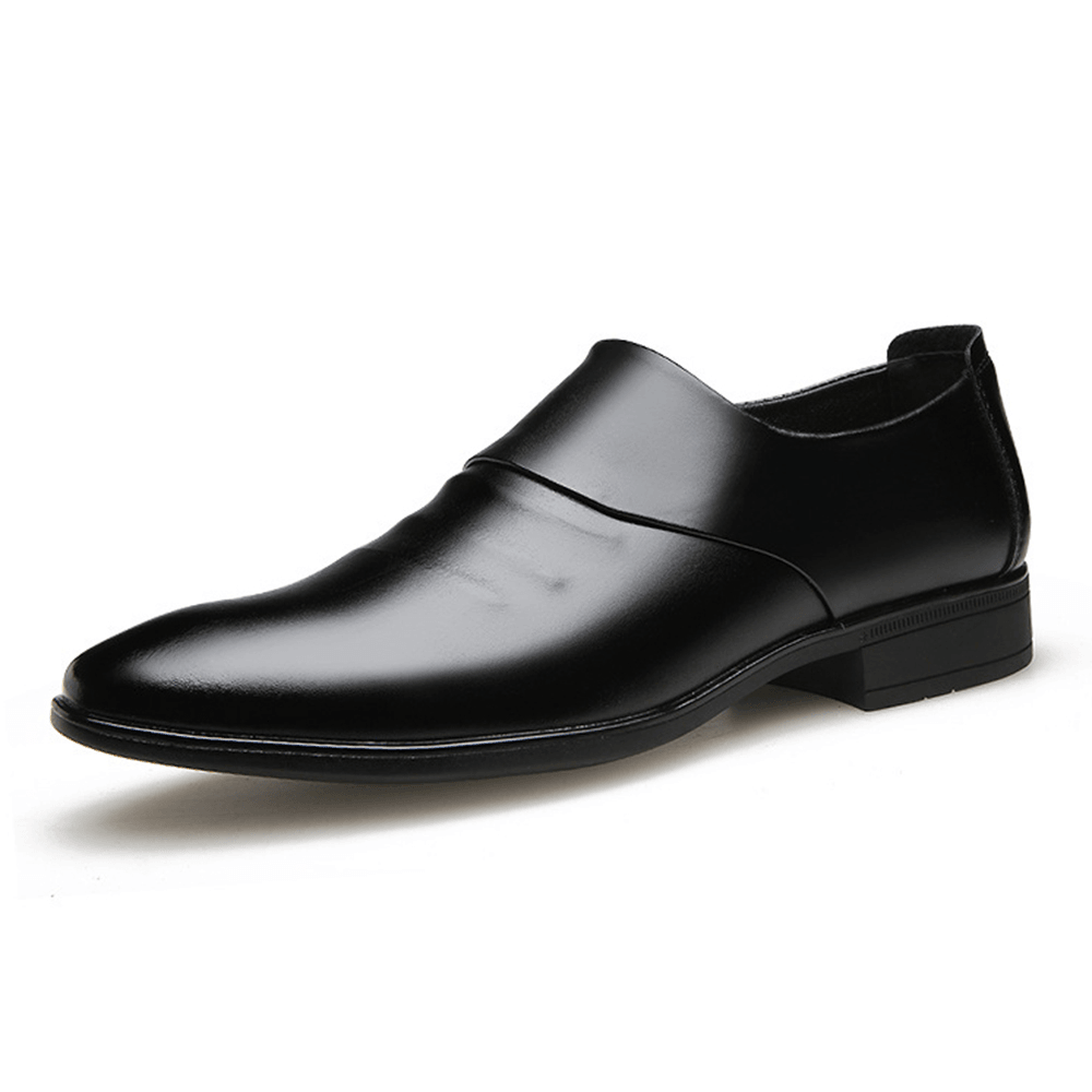 lovevop Men Microfiber Non Slip Slip on Business Formal Shoes