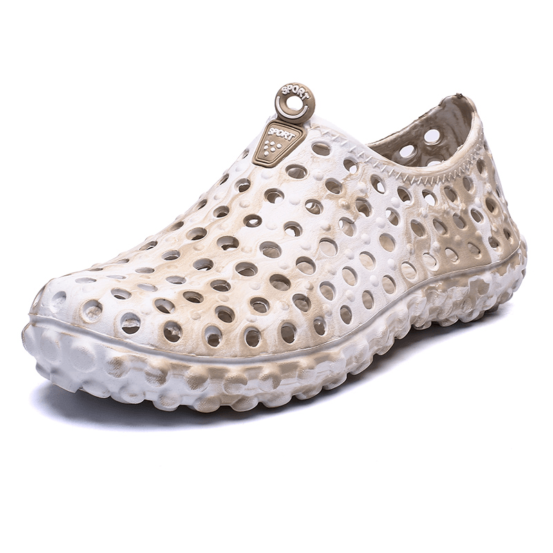 lovevop Men Breathable Hollow Out Non Slip Comforty Driving Wading Casual Beach Sandals