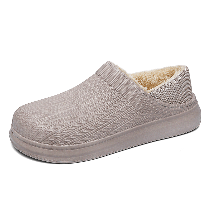 lovevop Men Comfy Wide Fit round Toe Warm Easy Slip-On Home Slippers