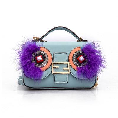 lovevop Spring new ladies bag fashion trend bag cartoon contrast color lock with cover bag shoulder oblique bag