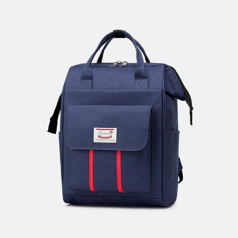 lovevop Women Oxford Patchwork Waterproof Anti theft Mommy Handbag Shoulder Bag Backpack