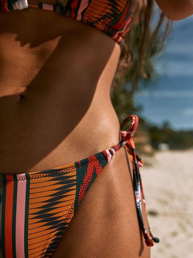 Women's Vintage Lace-Up Bikini Swimsuit