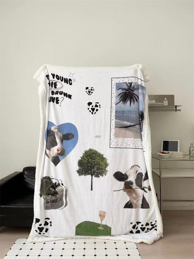 lovevop Cute Animals Printed Sherpa Blanket