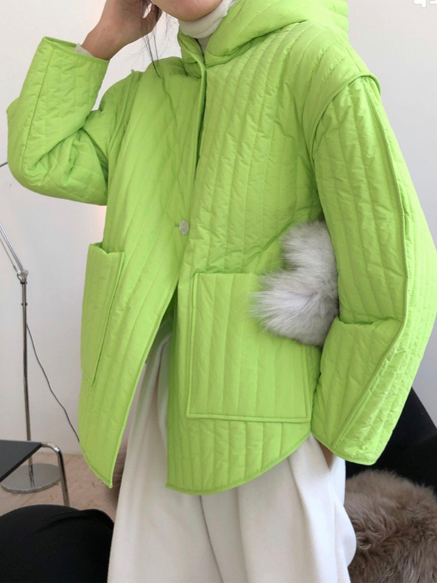 lovevop Loose A-line Hooded Warm Cotton Padded Jacket