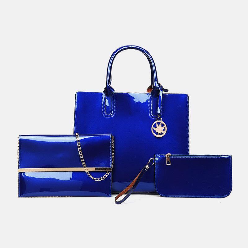 lovevop Women 3PCS PU Leather Multi-piece Leather Solid Color Ladies Bags Handbag Clutch Bag Crossbody Bag