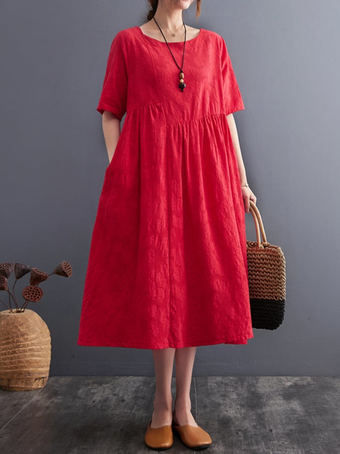 Lovevop Artistic Irregular Loose Jacquard Dress