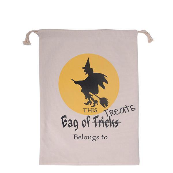 lovevop Halloween Bag Canvas Party Halloween Sacks Drawstring Candy Gifts Bag