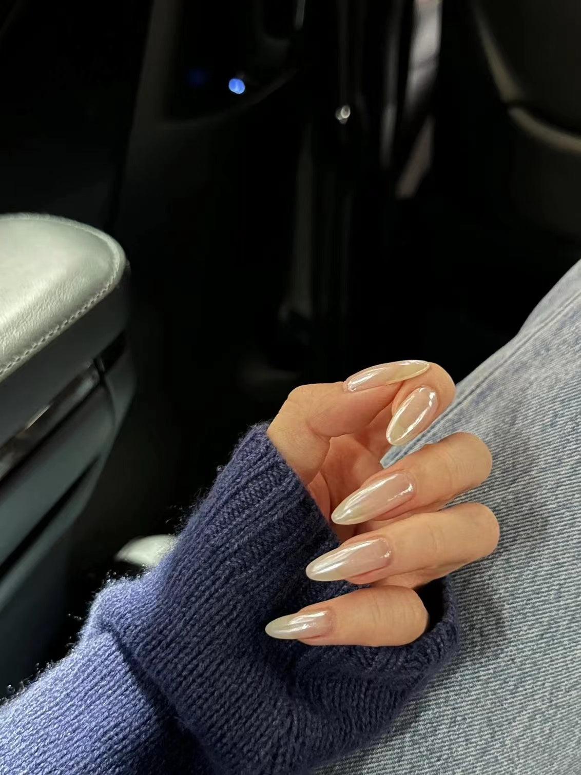 lovevop Pearl White Hailey False Nails