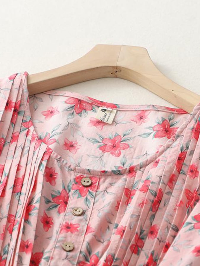 Lovevop Printed Belted Bohemian Beach Dress