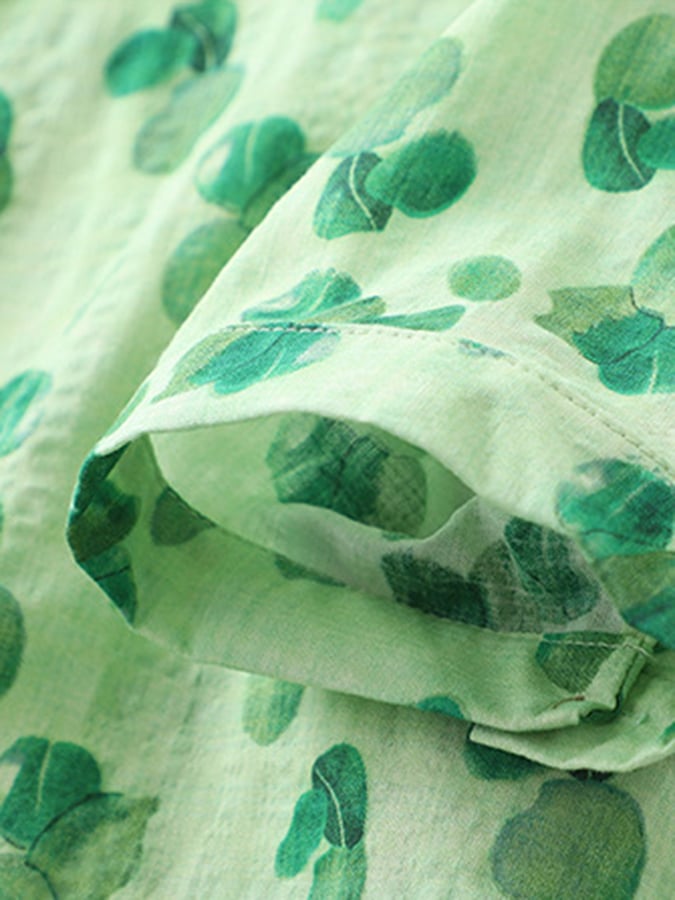 Lovevop Trendy Print Loose Cotton Shirt