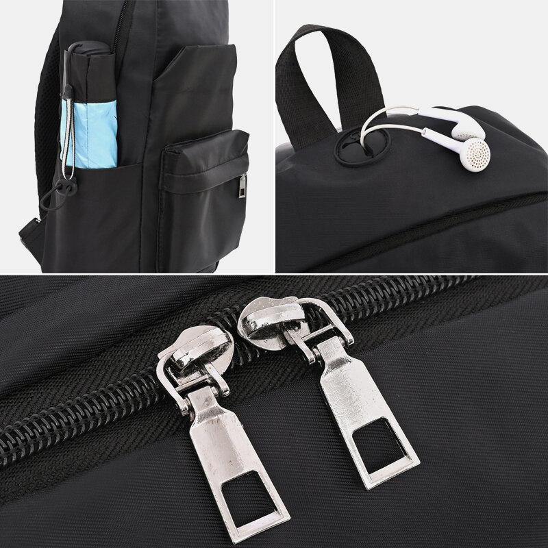 lovevop Men Oxford Large Capacity Chest Bag Multi-pockets Crossbody Bag Shoulder Bag