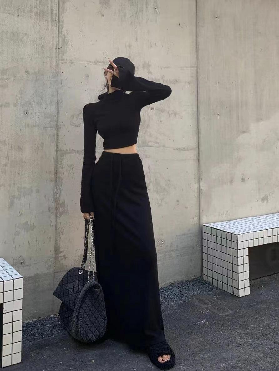 lovevop Hot Short Sweatshirt & Long Sweatskirt 2 Pieces Suit