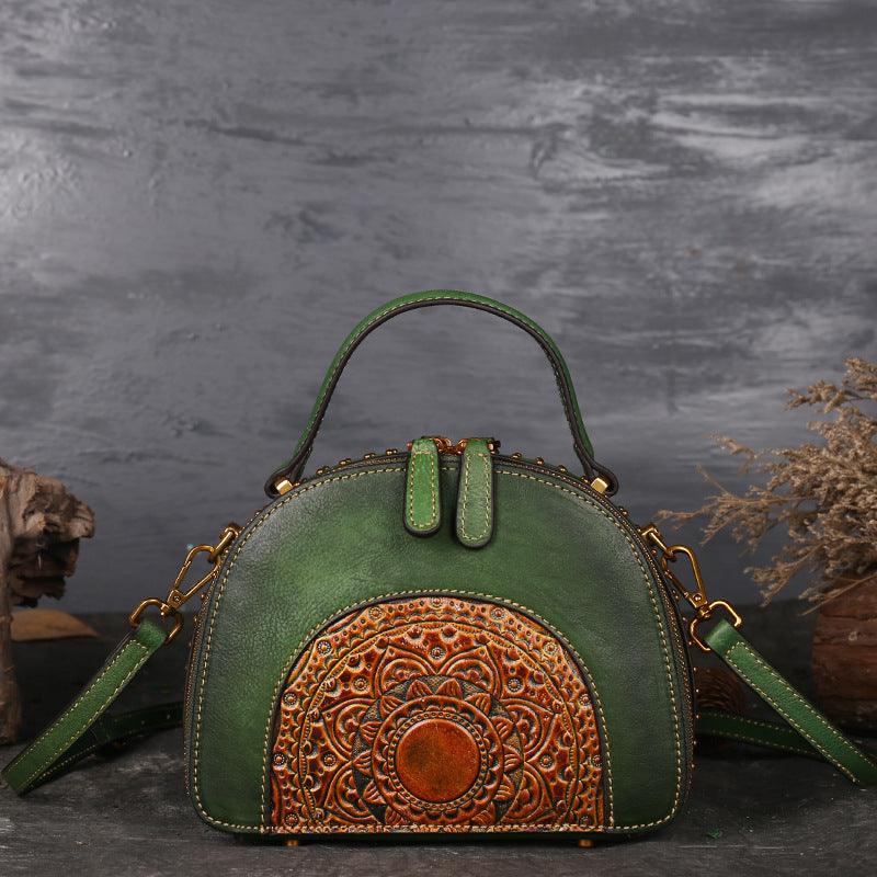 lovevop Vintage leather handbag multi-functional suede cowhide